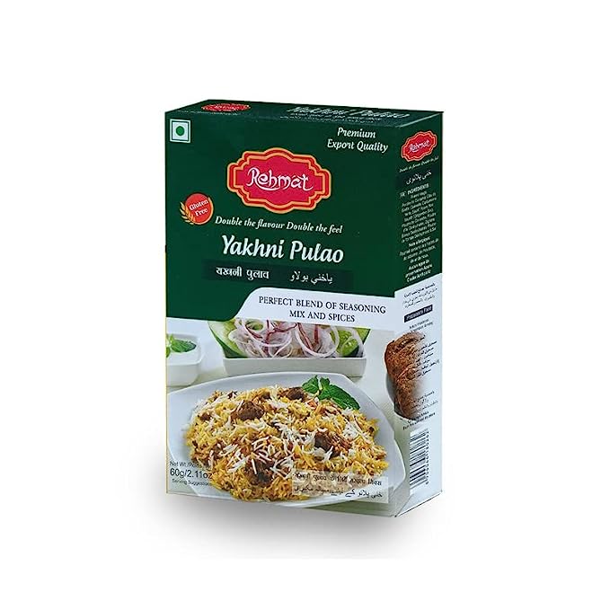 Rehmat Yakhni Pulao Masala Powder, Easy & Ready to Cook Exotic Spice Blend, Delicious, Flavourful & Aromatic Masala, 60gm