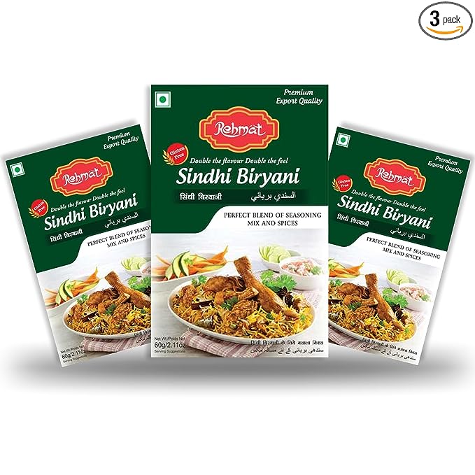 Rehmat Sindhi Biryani Masala Spice Mix, Ready to Cook Spice Blend Aromatic & Rich in Flavour Masala, Each 60 gm