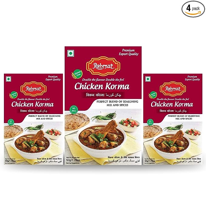 Rehmat Chicken Korma Masala Mix Spice Easy & Ready to Cook Delicious, Flavourful Chicken Masala Powder 50gm