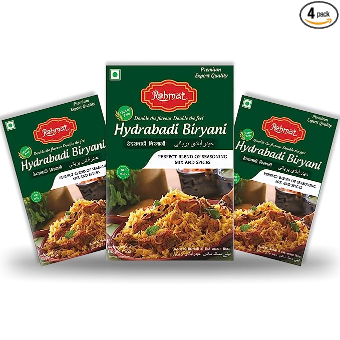 Rehmat Hyderabadi Biryani Masala Powder, Exotic Spices Blend Easy & Ready to Cook Masala Ideal for Chicken Biryani 60 gm
