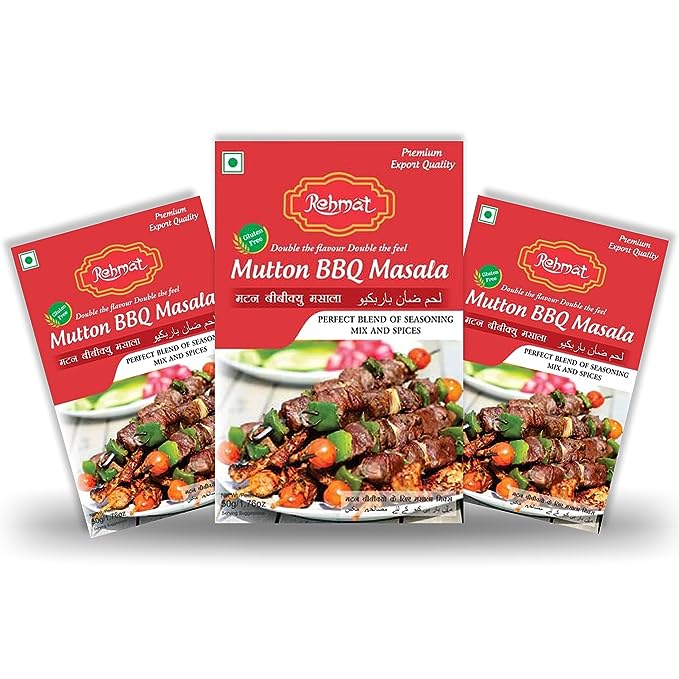 Rehmat Mutton BBQ Masala, Ready to Cook Spice Mix Spicy Barbeque Masala (Each 50 gram)