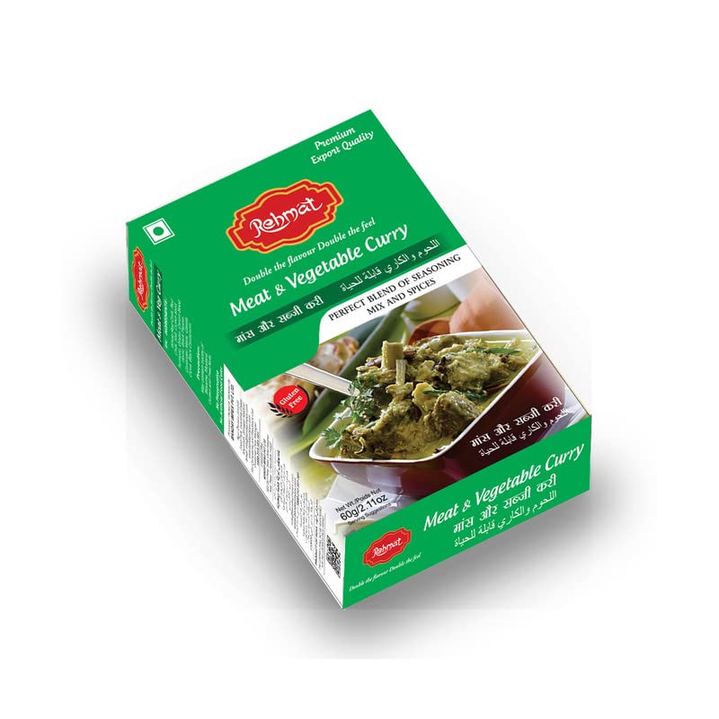 Rehmat Meat & Vegetable Curry Masala Powder, Easy & Ready to Cook Exotic Spice Blend, Delicious, Flavourful & Aromatic Masala, 60gm
