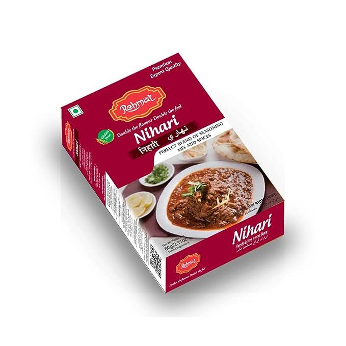 Rehmat Nihari Masala Powder, Easy to Cook Flavourful & Aromatic Spices Masala, No Preservatives, Colours or Artificial Flavours Each 60 gm
