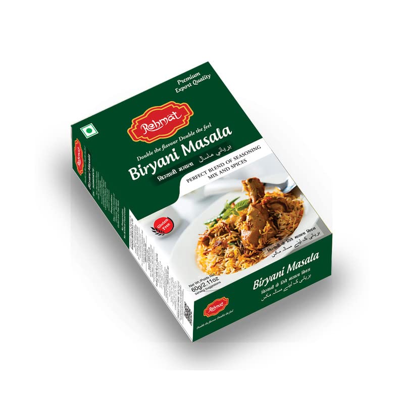 Rehmat Biryani Masala Powder, Exotic Spices Blend Easy & Ready to Cook Masala Ideal for Chicken Biryani 60 gm