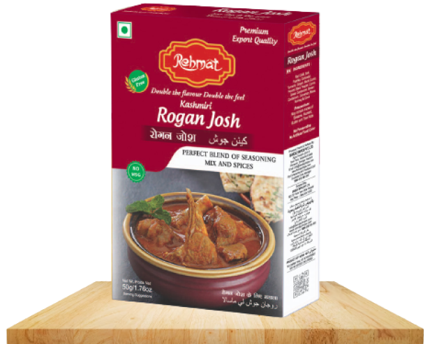 Rehmat Rogan Josh Masala Powder, Ready to Cook, Ideal for Mutton Lamb or Goat Rogan Josh Curry Natural, No Added Preservatives, 50 gm